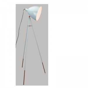 Lámpara de pie trípode con pantalla metálica y función de ajuste