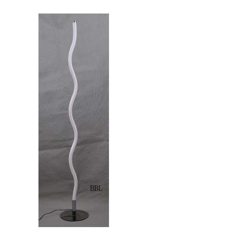 Lámpara de pie LED con tubo de acrílico ondulado