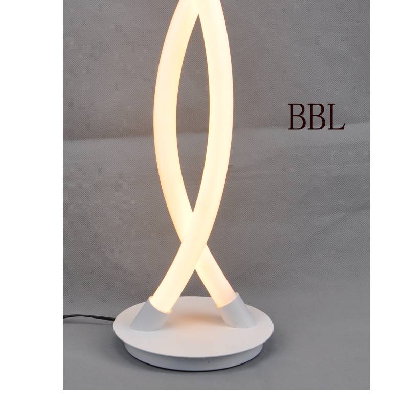 Lámpara de mesa LED con tubo de acrílico X y sin sombra