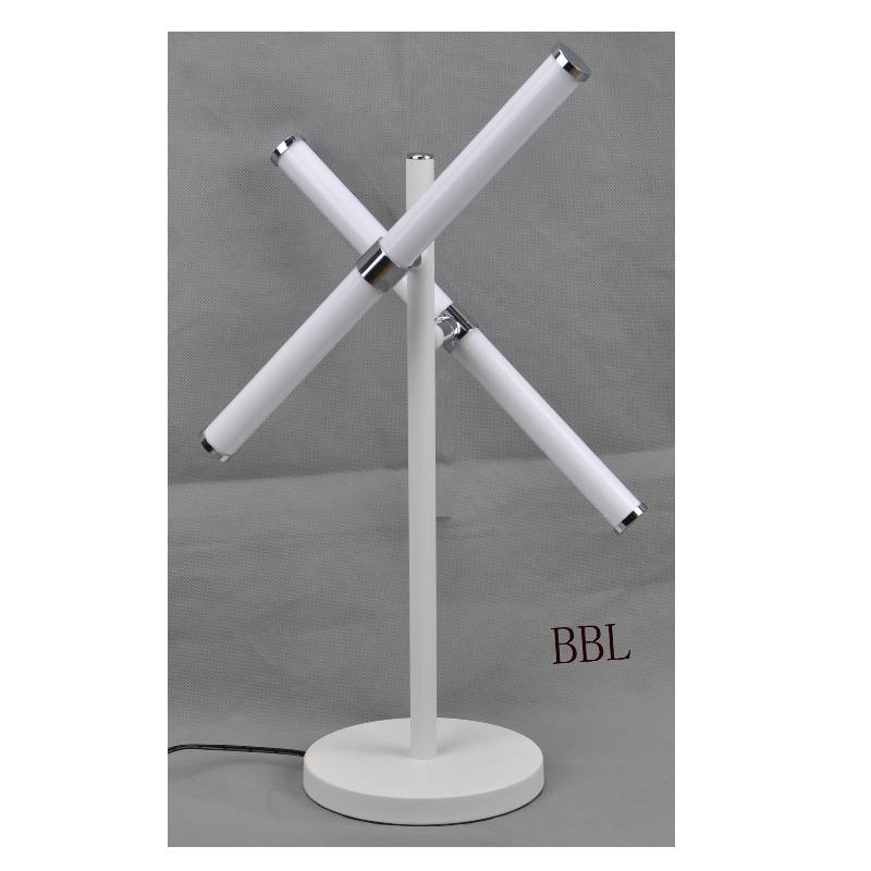 Lámpara de mesa LED con tubo acrílico giratorio de 2 piezas, sin sombra