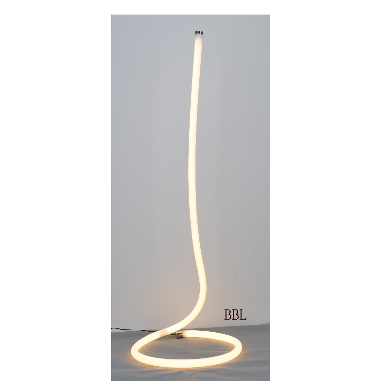 Lámpara de pie LED con tubo de acrílico circular