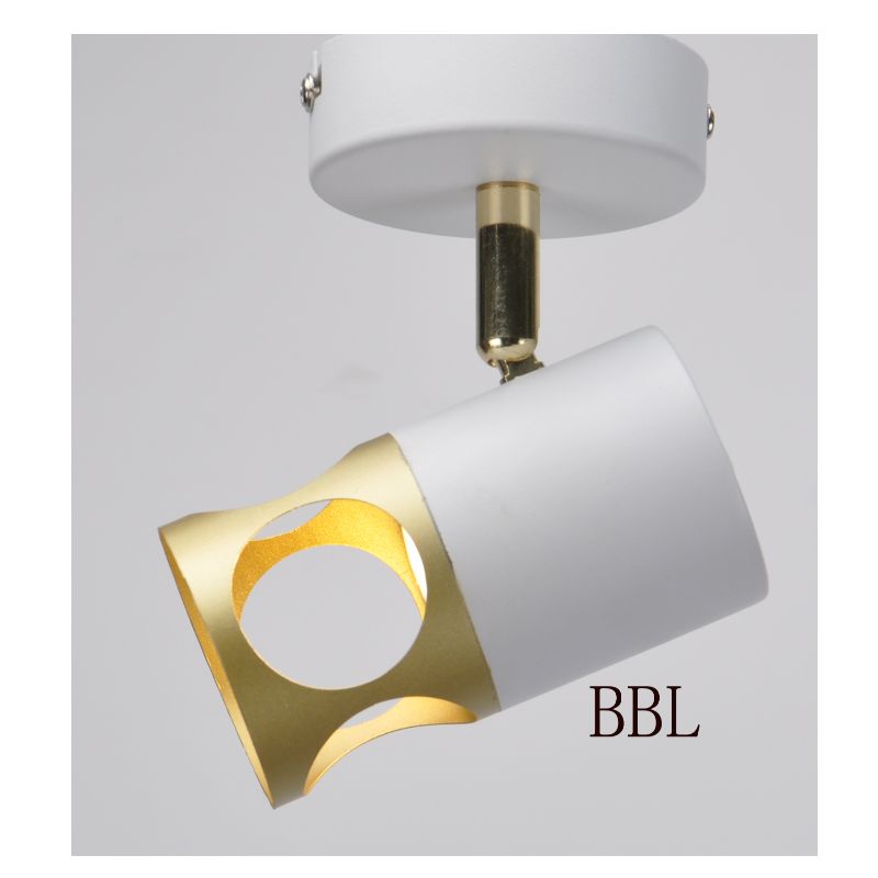 Lámpara de reflector moderna - 1, blanca + dorada, con dirección ajustable